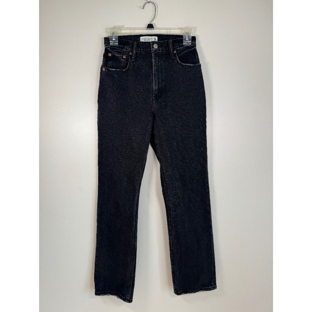 Abercrombie & Fitch The Ankle Straight Ultra High Rise Black Jeans | Size 24